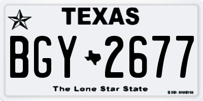 TX license plate BGY2677