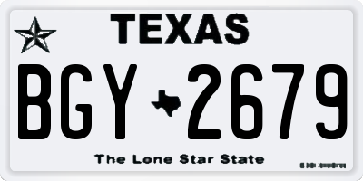 TX license plate BGY2679