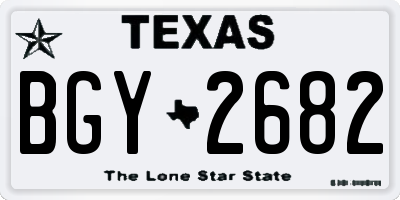 TX license plate BGY2682
