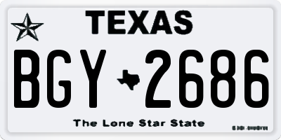 TX license plate BGY2686