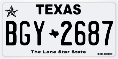 TX license plate BGY2687
