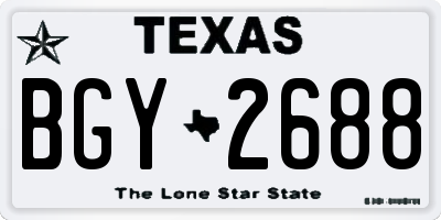 TX license plate BGY2688