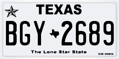 TX license plate BGY2689