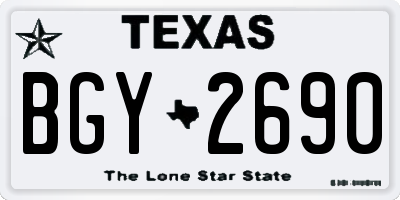 TX license plate BGY2690