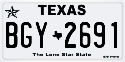 TX license plate BGY2691