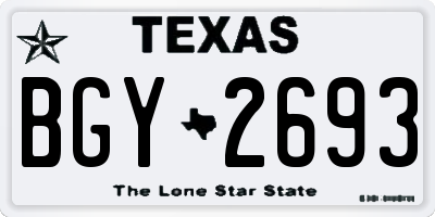 TX license plate BGY2693