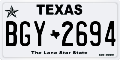 TX license plate BGY2694