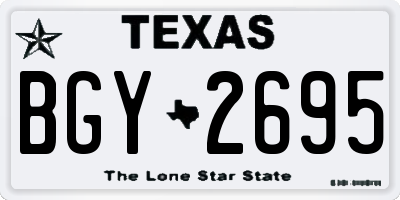 TX license plate BGY2695
