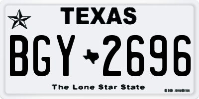 TX license plate BGY2696