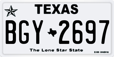 TX license plate BGY2697