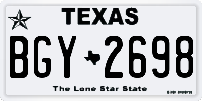 TX license plate BGY2698
