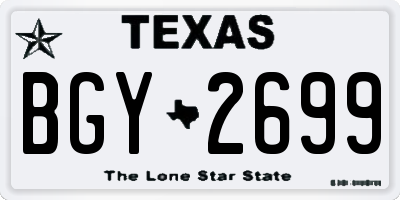 TX license plate BGY2699