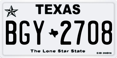 TX license plate BGY2708