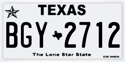 TX license plate BGY2712