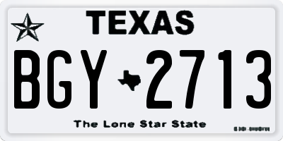 TX license plate BGY2713