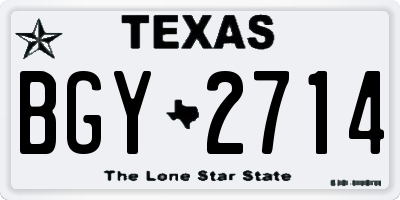 TX license plate BGY2714