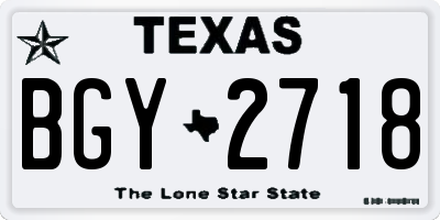 TX license plate BGY2718