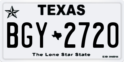 TX license plate BGY2720