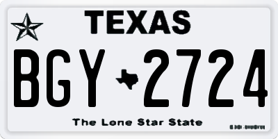 TX license plate BGY2724