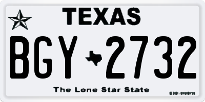 TX license plate BGY2732