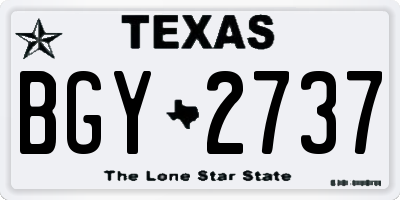 TX license plate BGY2737