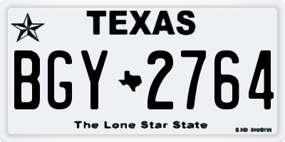 TX license plate BGY2764