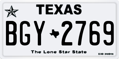 TX license plate BGY2769