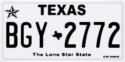 TX license plate BGY2772