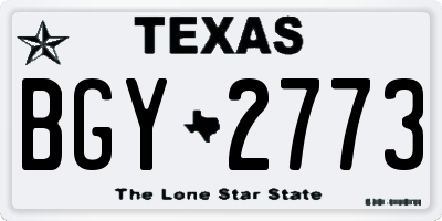 TX license plate BGY2773