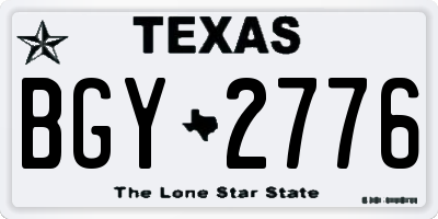 TX license plate BGY2776