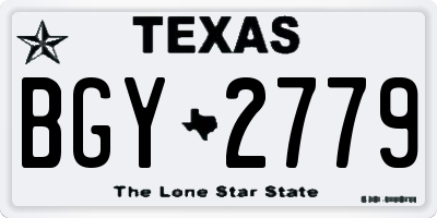 TX license plate BGY2779