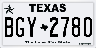 TX license plate BGY2780