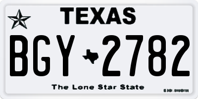 TX license plate BGY2782