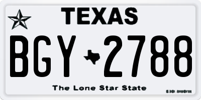 TX license plate BGY2788