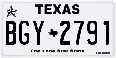 TX license plate BGY2791