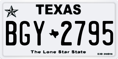 TX license plate BGY2795