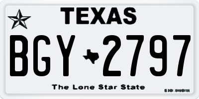 TX license plate BGY2797