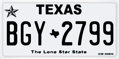 TX license plate BGY2799