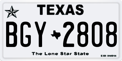 TX license plate BGY2808