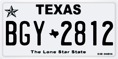 TX license plate BGY2812