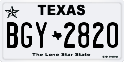 TX license plate BGY2820