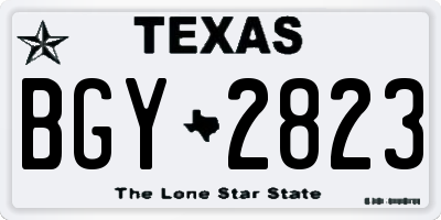 TX license plate BGY2823