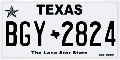 TX license plate BGY2824