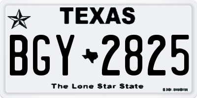 TX license plate BGY2825