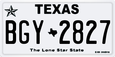 TX license plate BGY2827