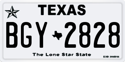 TX license plate BGY2828