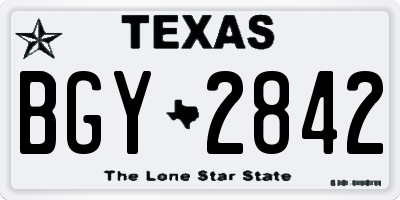 TX license plate BGY2842