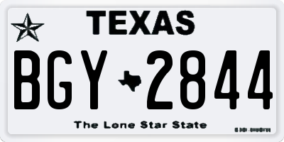 TX license plate BGY2844