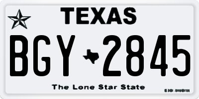 TX license plate BGY2845
