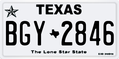 TX license plate BGY2846